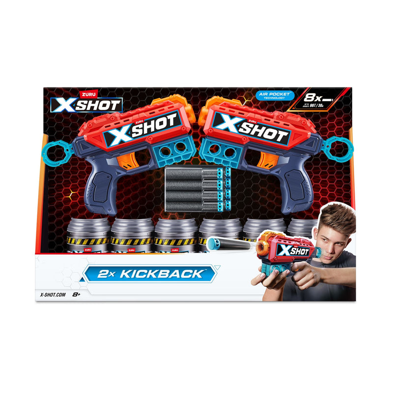 Zuru X-Shot Excel Double Kickback Dart Blaster, Includes 6 Cans & 8 Darts, 2-pk, Ages 8+ X7