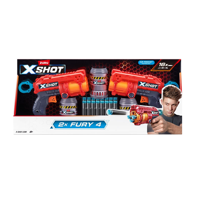 Zuru X-Shot Excel-Fury Foam Dart Blaster, Includes 16 Darts, 2-pk, Ages 8+ V3